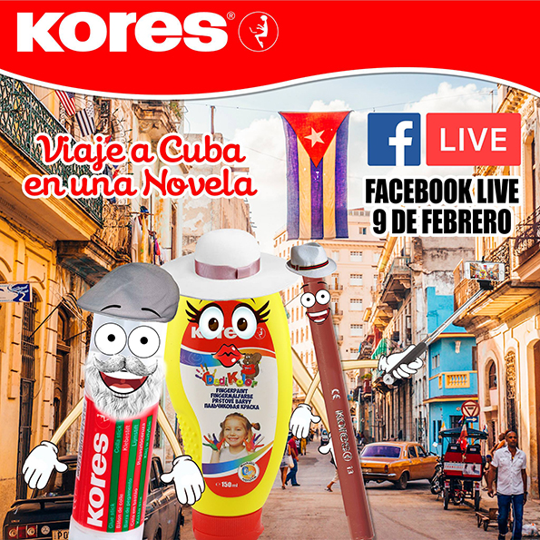 Diseño de Piezas RRSS Kores Post Facebook Live Viaje a Cuba