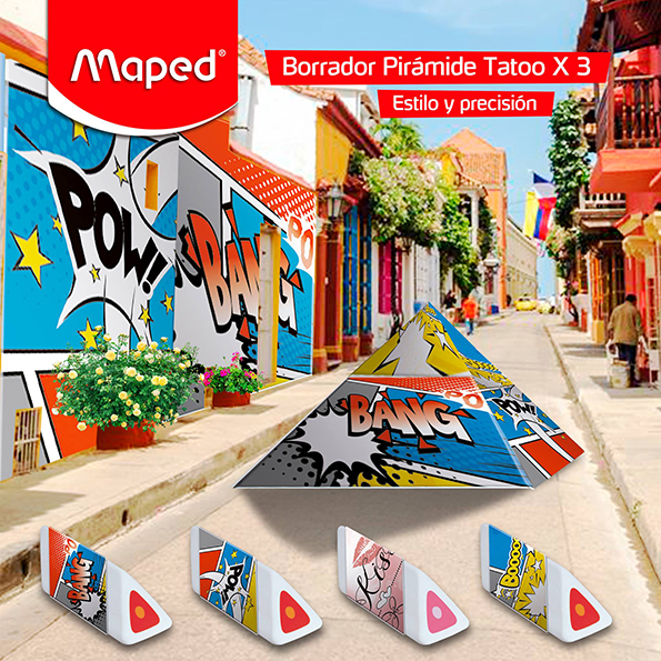 Diseño de Piezas RRSS Maped Borrador Pirámide Tatoo
