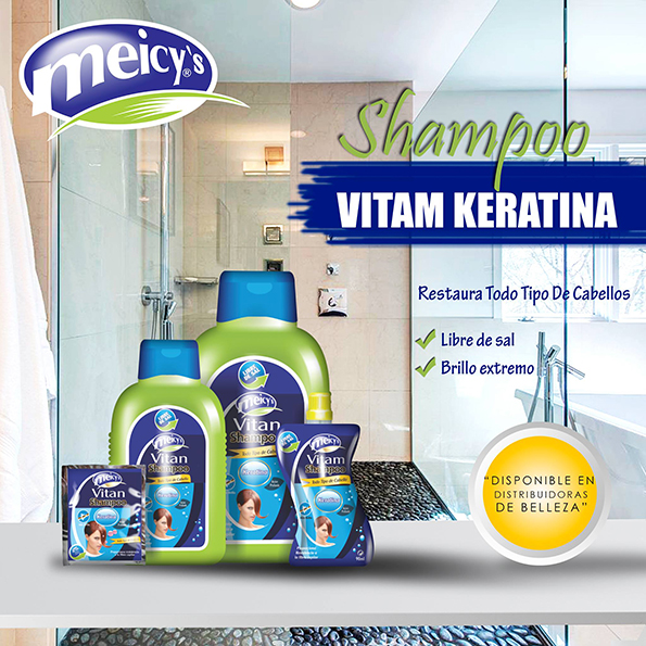 Diseño de Piezas RRSS Shampoo Vitam Keratina Meicys