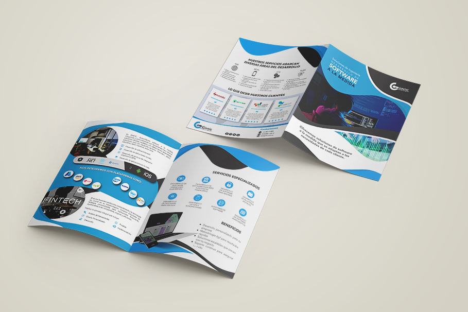 Brochure Corporativo sobre Desarrollo de Software a la Medida Gintic