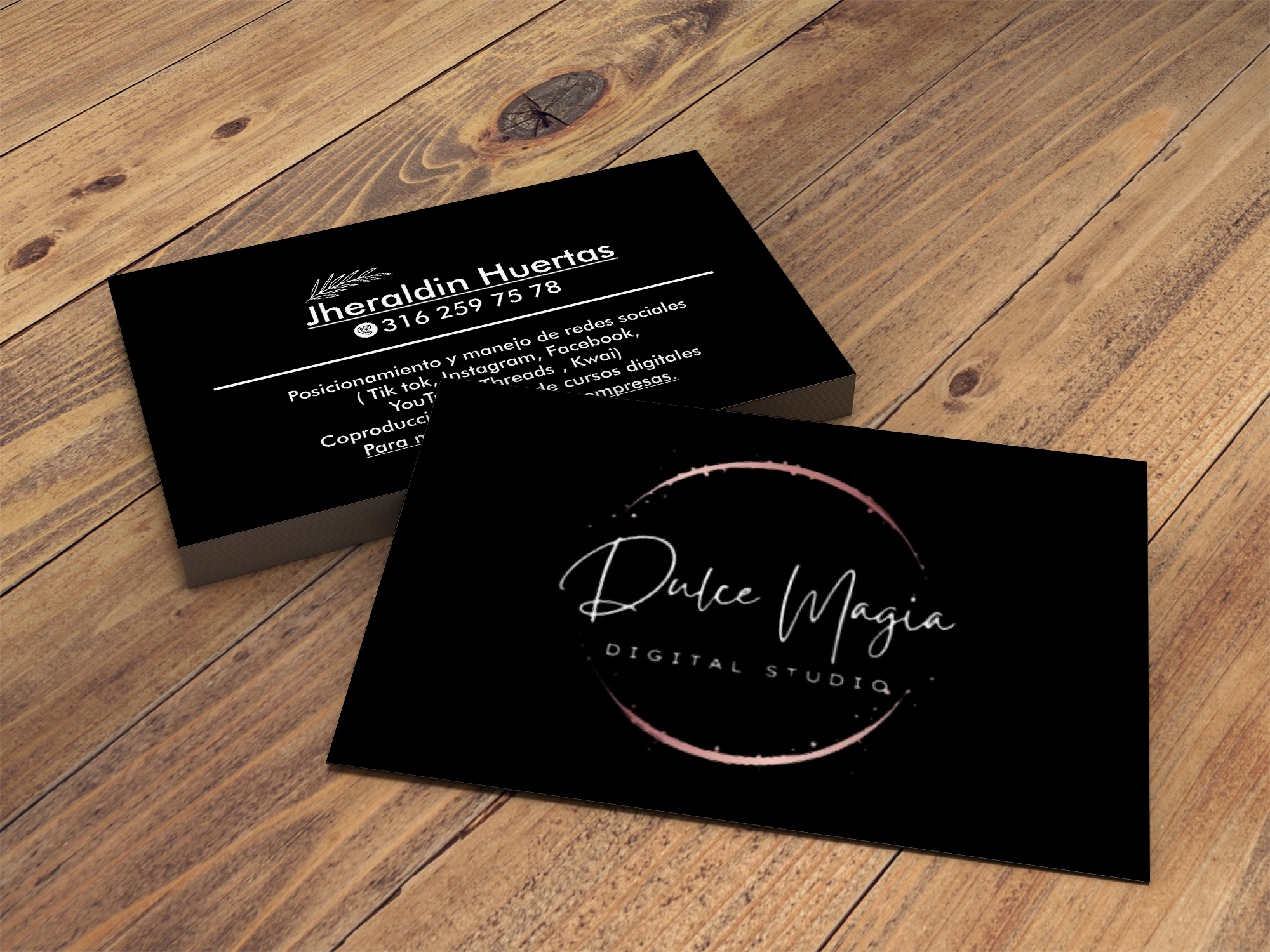 Diseño de Tarjetas de Presentación Dulce Mágia Studio